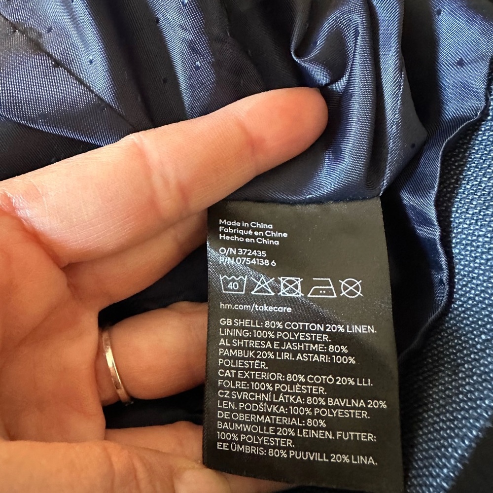 H&M linen Dark Blue kids Blazer - Picture 5 of 5